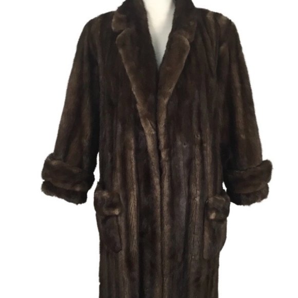 HBA NEW YORK BROWN MINK FUR COAT - Picture 1 of 13